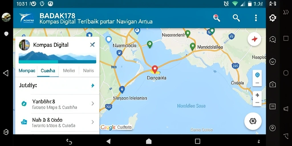 Antarmuka BADAK178 yang sederhana dan fungsi Kompas Digital yang efektif.