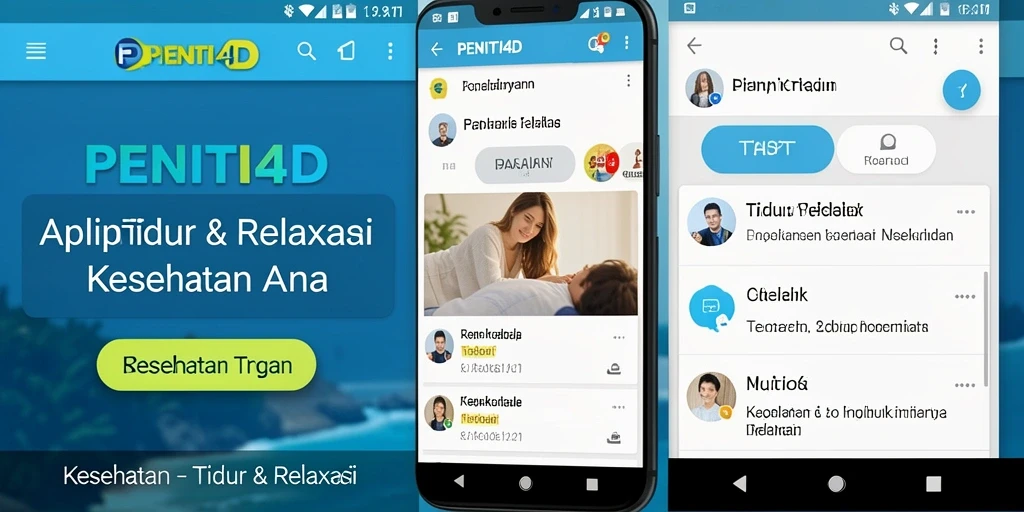 Tampilan antarmuka PENITI4D yang bersih dan fungsional untuk tidur dan relaksasi.
