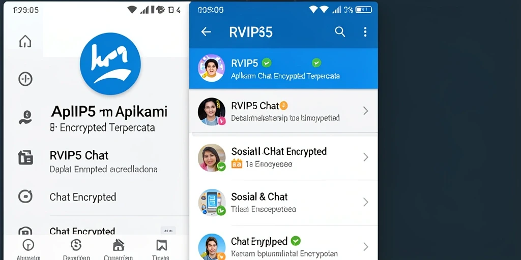 Antarmuka RVIP5 yang modern dan ramah pengguna untuk Chat Encrypted.