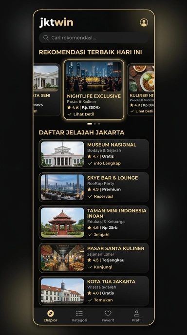 Tampilan katalog aplikasi jktwin